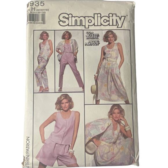 Simplicity 7935 Pattern Top Skirt Pant Short Jacket Miss 6 - 10 Blazer Summer - Picture 2 of 5